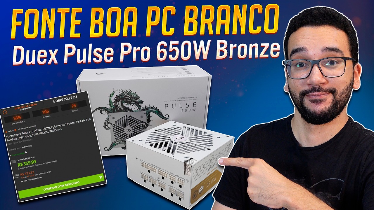Vai Montar PC GAMER BRANCO? Então aqui está a FONTE para ele: Fonte Duex Pulse Pro White 650W