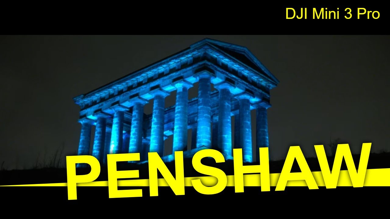 Drone flying at night and other tricks - 4K cinematic tour around Penshaw Monument near Sunderland