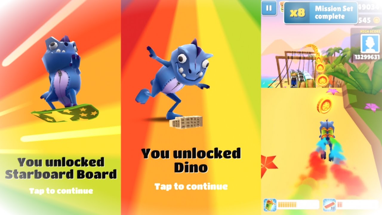 Unlocking Dino and Starboard on Subway Surfers!