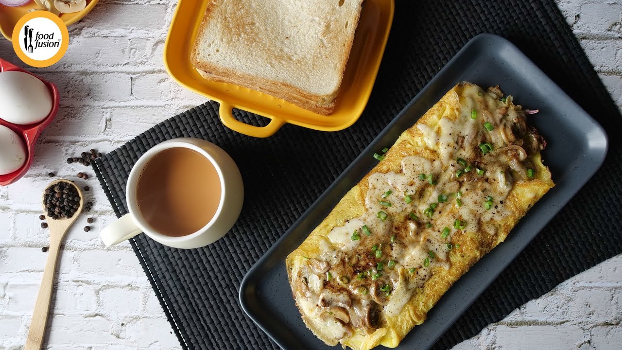 Mushroom Cheese Omelette Recipe By Food Fusion