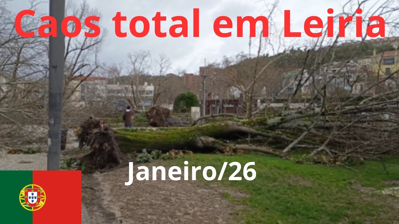 CAOS TOTAL EM LEIRIA (PORTUGAL) TEMPESTADE SEVERA