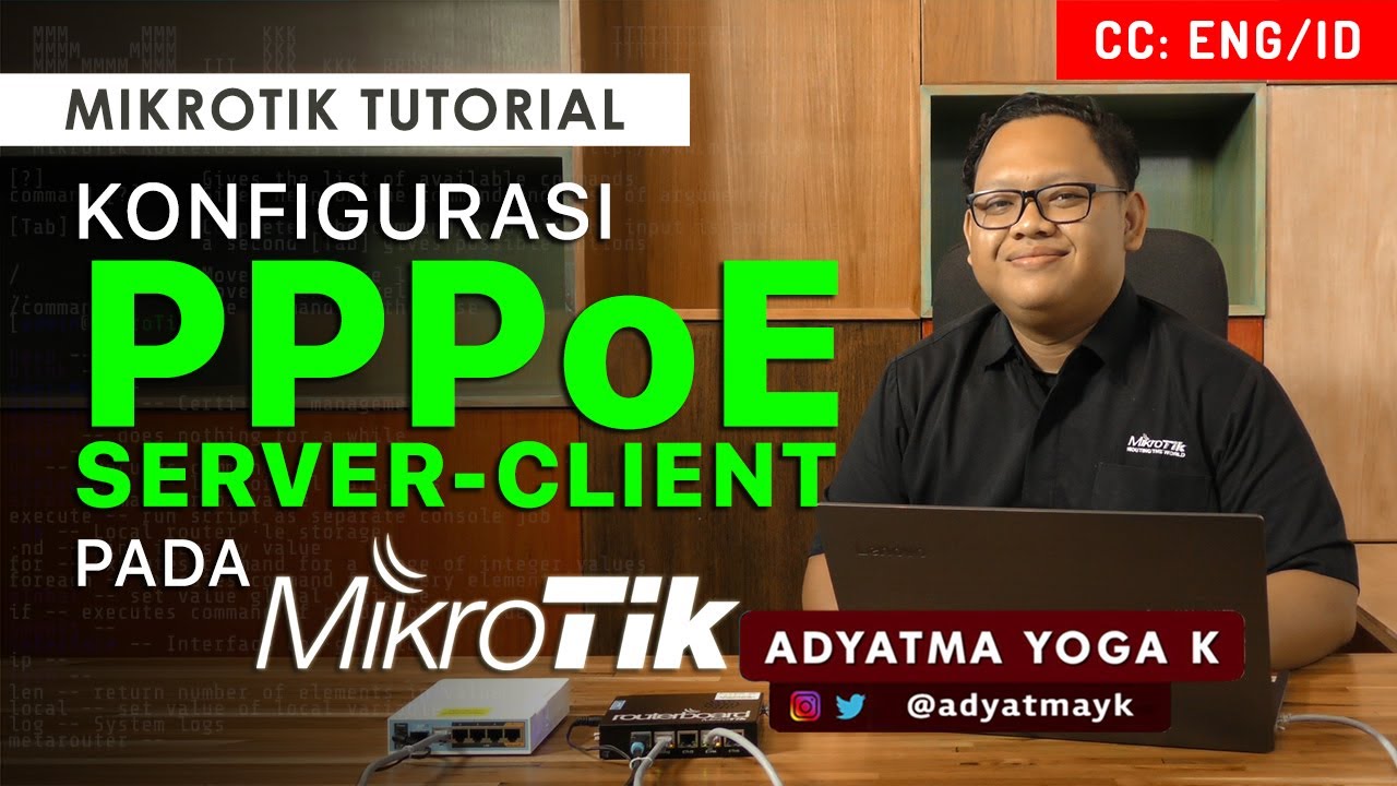 KONFIGURASI PPPOE SERVER & CLIENT - MIKROTIK TUTORIAL [ENG SUB]
