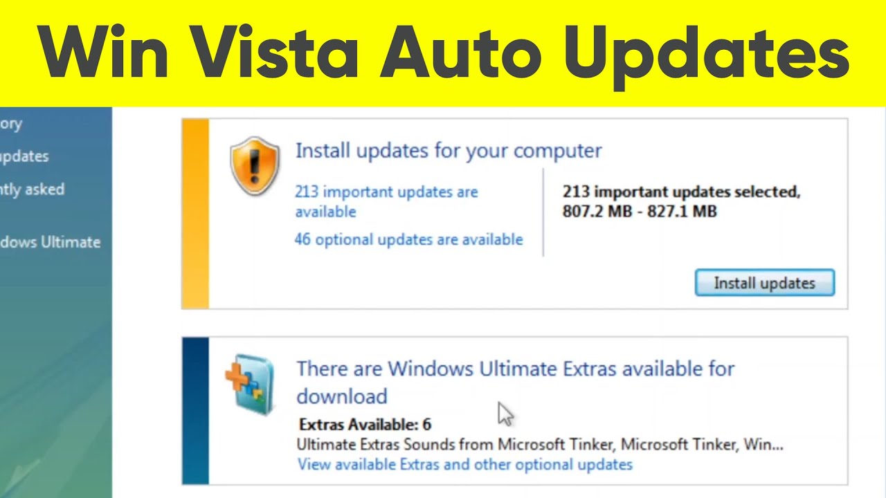 Как восстановить автоматические обновления для Windows Vista (работает в 2025 году)