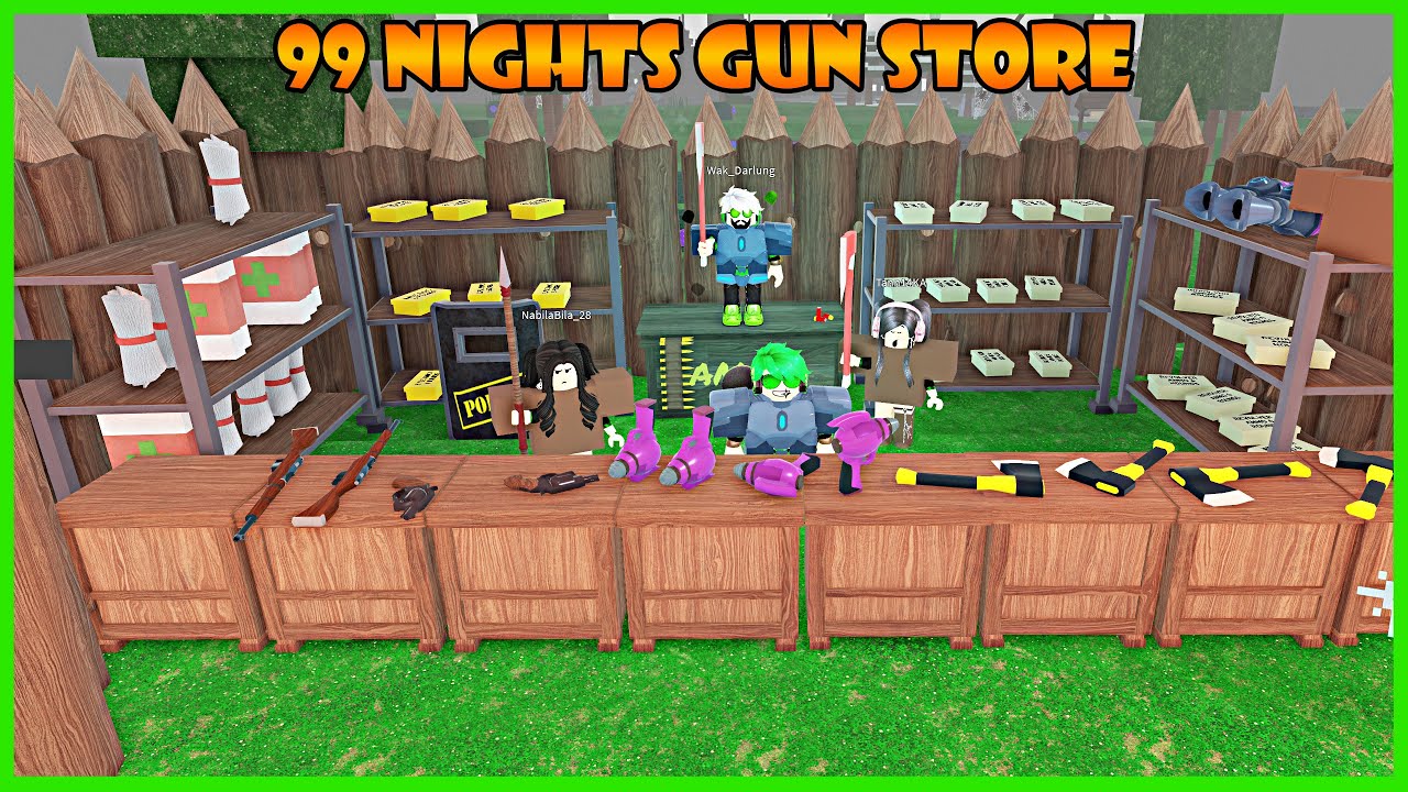 Aku Membangun Markas Toko Senjata Terlengkap Di Dalam Hutan - Roblox 99 Night In The Forest