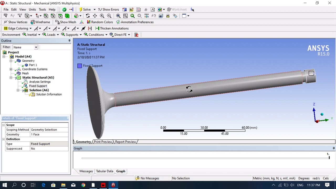 Analysis of Inlet-outlet (Poppet) valve in ANSYS- complete tutorial