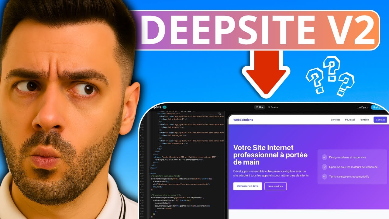 Nouveau DESIGN de site en QUELQUES CLICS grâce à DEEPSITE ! 💻✨