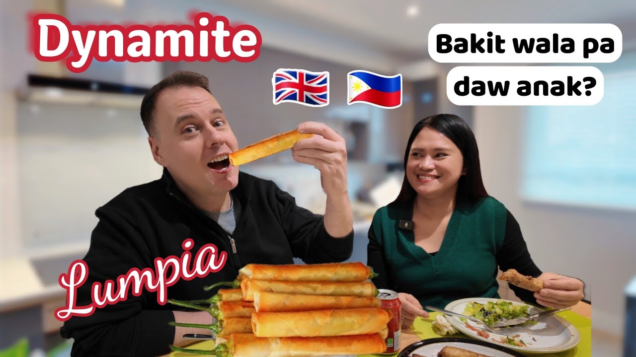 British Husband Tries Dynamite Lumpia  | Filipina Life In UK | Bakit Walang Anak | Filipino Food