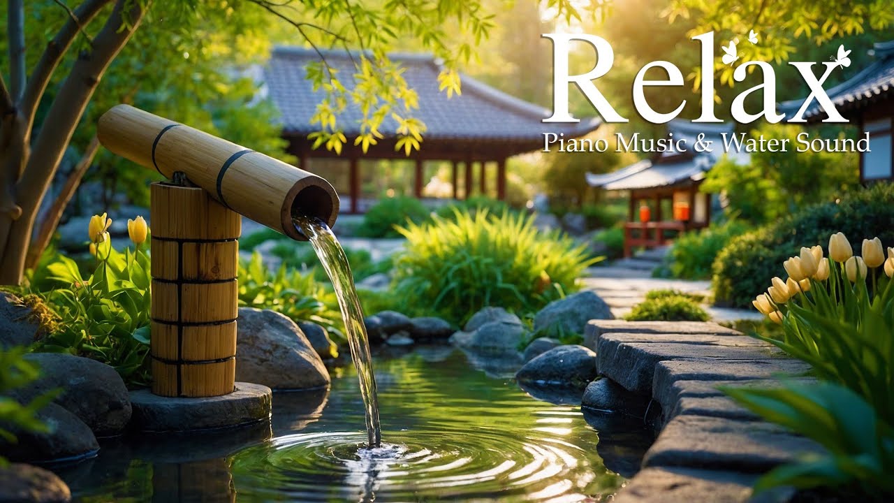 Relaxing Music and Water sound for Meditation - Stress Relieve, Anxiety, Insomnia, music study #19