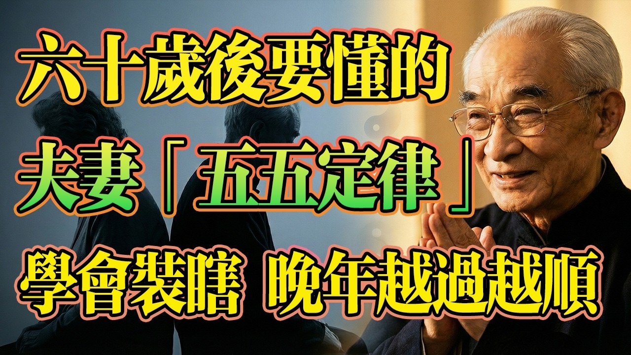 南懷瑾：六十歲後夫妻要懂的「五五定律」！學會裝瞎，晚年才越過越順！這是老祖宗兩千年的夫妻相處之道！#南懷瑾 #佛學智慧 #夫妻相處 #因果輪回 #晚年修行 #易經 #婚姻 #晚年生活