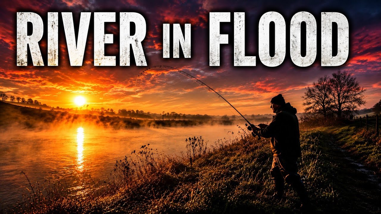 The RIVER PARRETT flood water FISHING