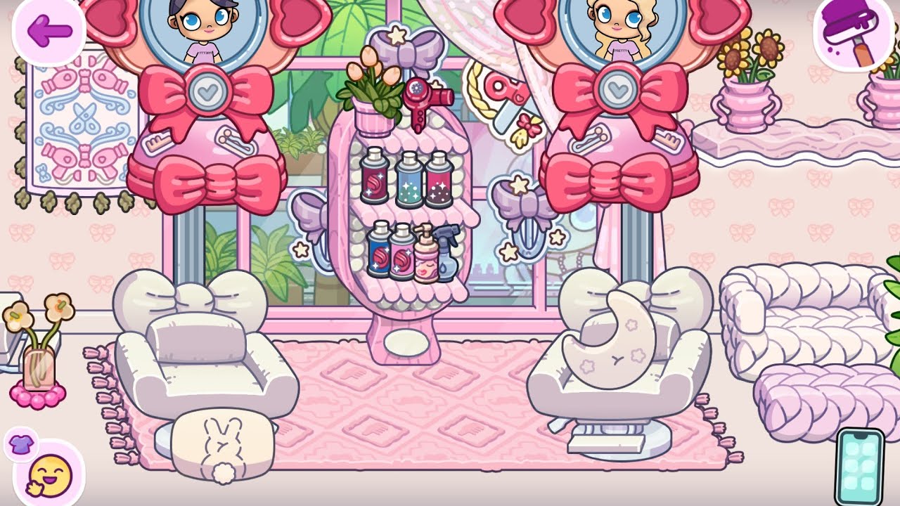 Making a pink hair salon 🍥 part 1💮