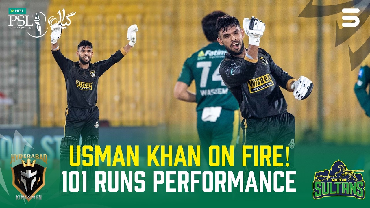 Usman Khan 101 Runs Knock | Brilliant Batting  | Hyderabad vs Multan | Match 33 | HBL PSL 11 | MZB1U