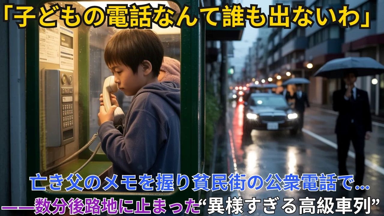 「本当に辛い時、一度だけ電話しろ」亡き父のメモ。震える手でかけた瞬間、貧民街に黒塗りの車列が現れ… | ドラマ | 人生ストーリー