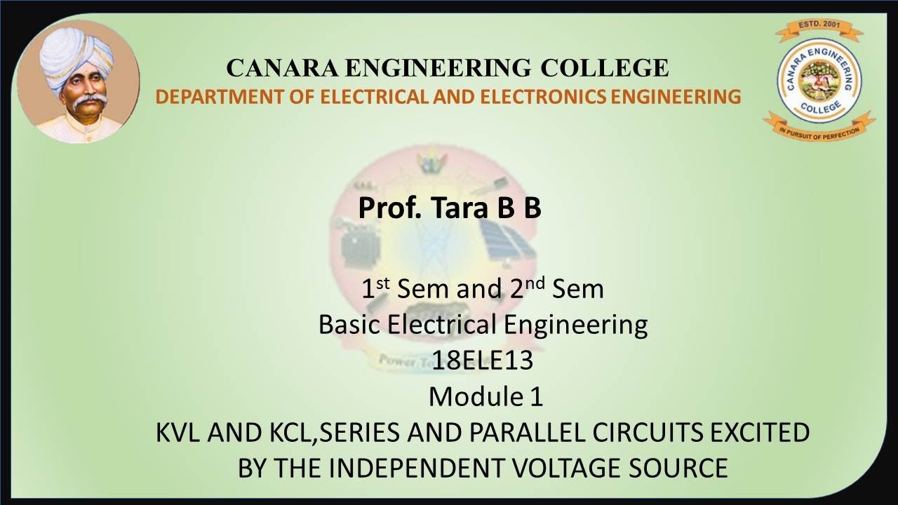 VTU BEE 18ELE13&18ELE23 M1 L2 KVL AND KCL,SERIES AND PARALLEL CIRCUITS EXCITED BY THE INDEPENDENT VO
