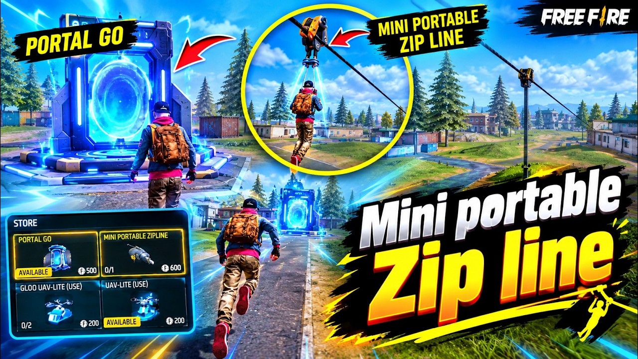 New Mini Portable Zip Line in Next Update OB56 Free Fire 🔥