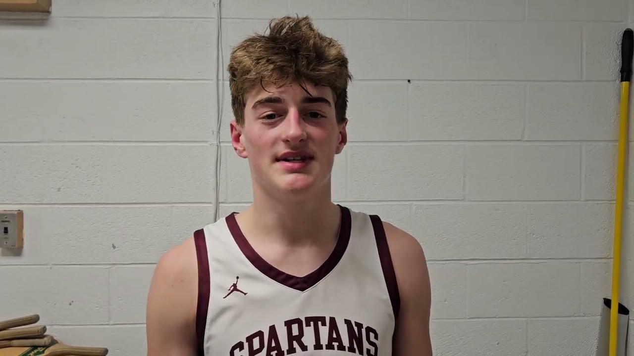 Grundy Center's Ethan Meester after win vs. Van Meter (Feb. 24, 2026)