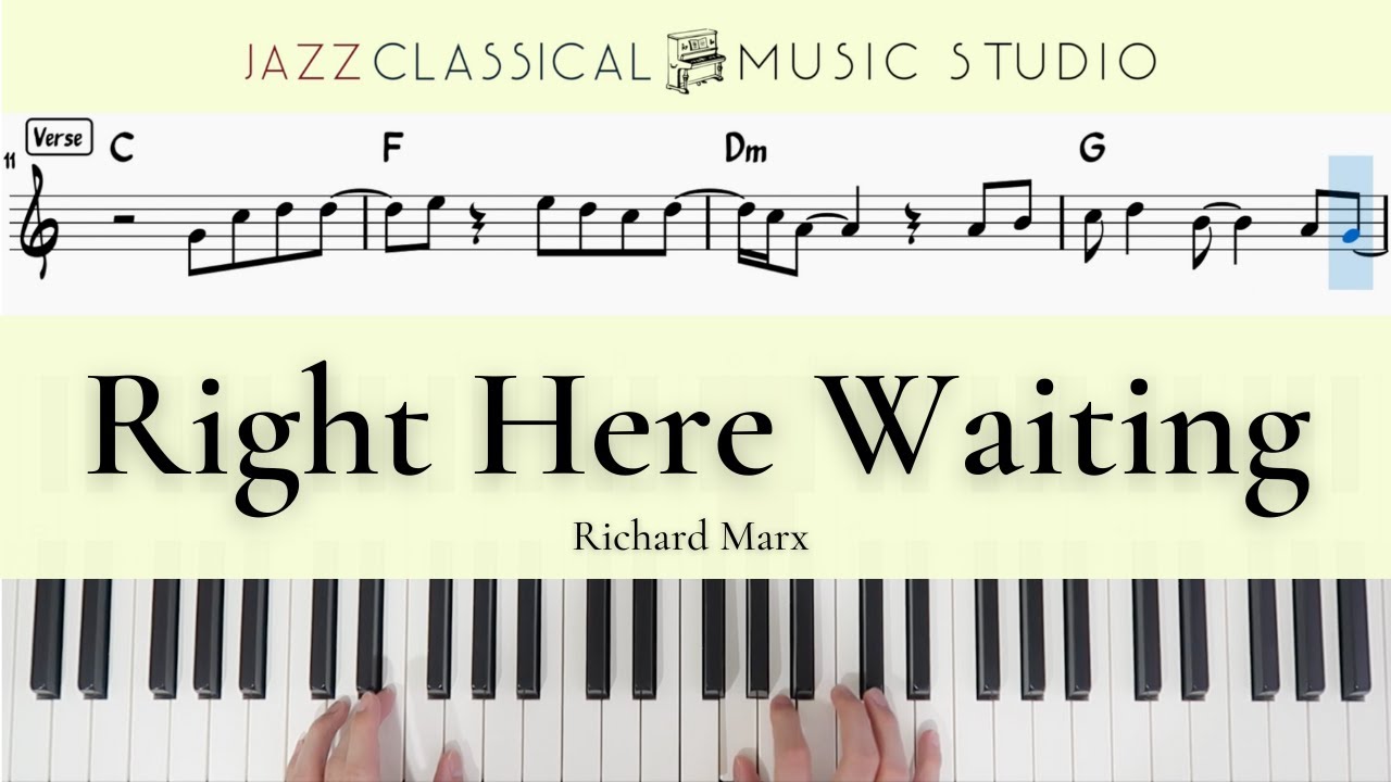 Right Here Waiting - Richard Marx | Piano Tutorial (EASY) | WITH Music Sheet | JCMS