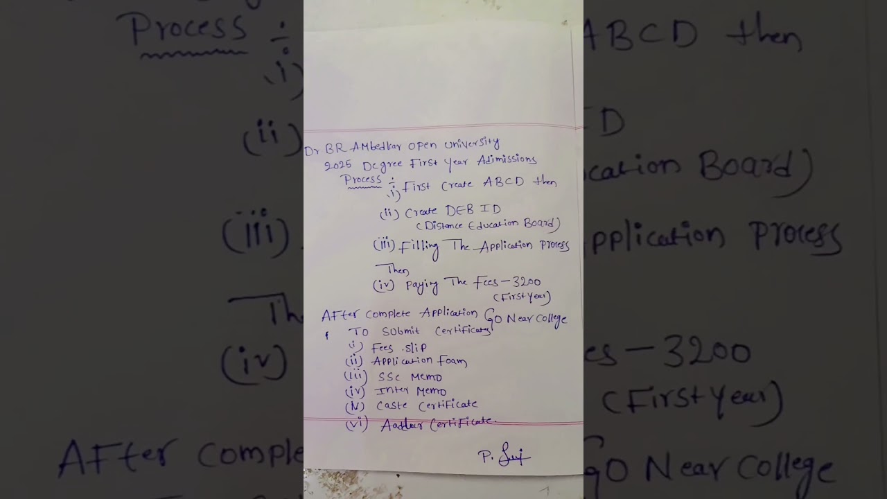 DR.BR Ambedkar Open University 2025 admission & fees application process.. #educationa