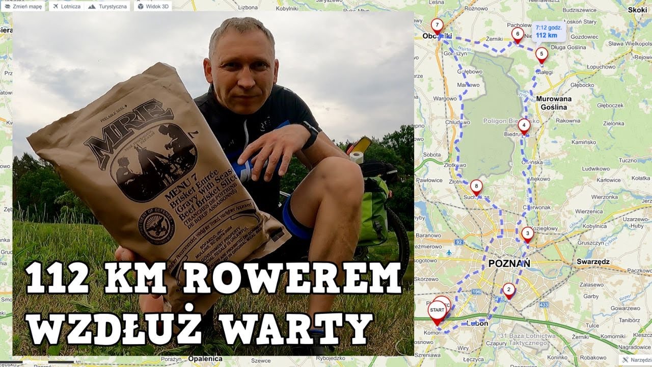 Rowerem wzdłuż Warty czerwiec 2022 Wielkopolska 112 km KUCHENKA NA PATYKI i RACJA ŻYWNOŚCIOWA MRE