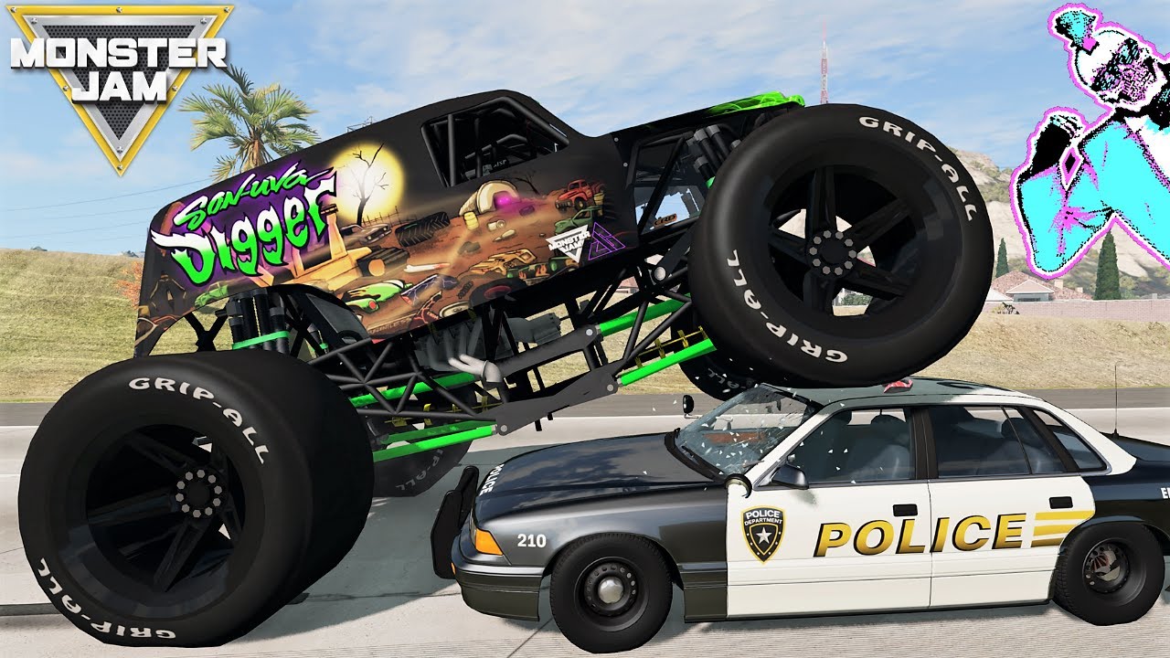 Monster Jam: Безумные гонки и аварии #2 | BeamNG Drive