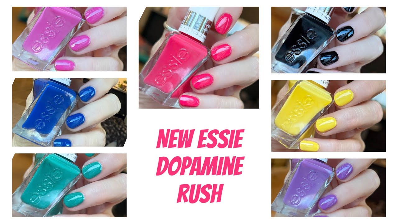 New Essie Gel Couture 2025 Dopamine Rush Collection | Review with comparisons!