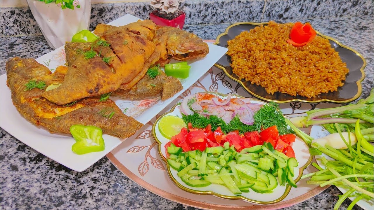 السمك المقلي المقرمش بتتبيله رهيبة (صيادية السمك المصرية)+رز الصيادية المظبوط 😋👌