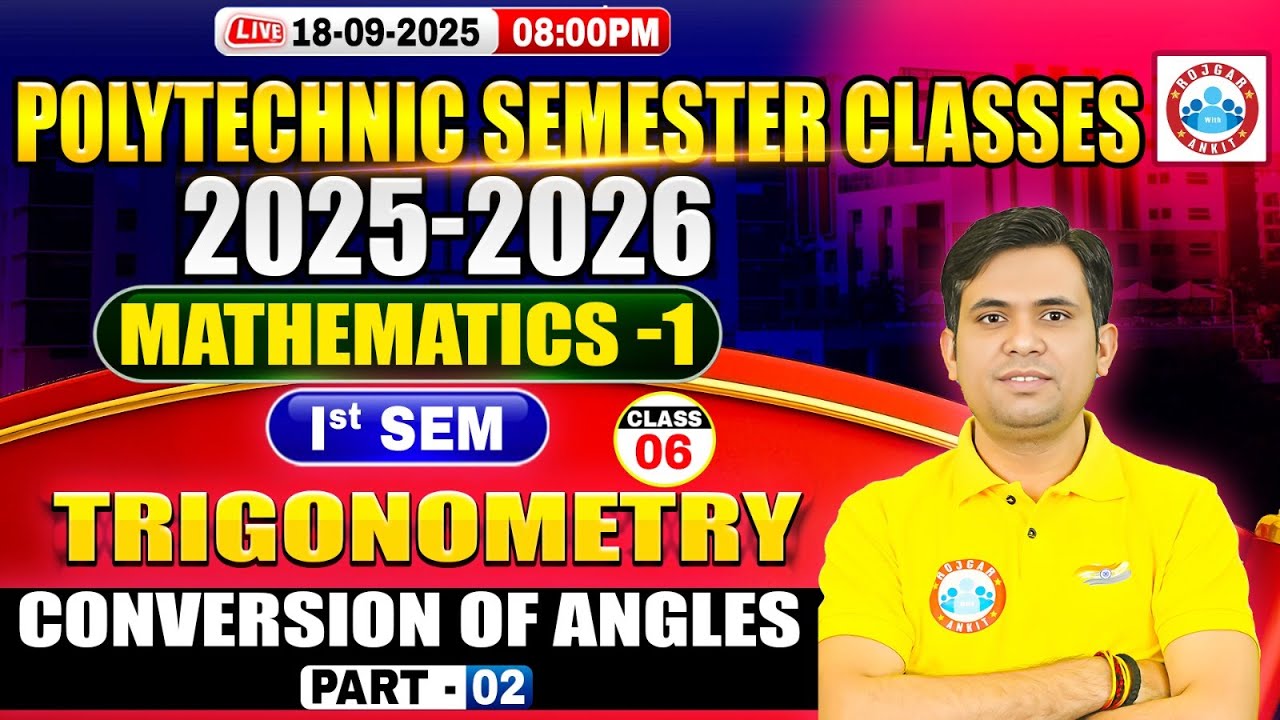 Polytechnic 1st Semester Classes | 1st Semester Mathematics | Trigonometry | Conversion of Angles #2