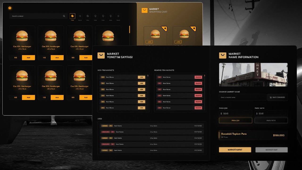 FiveM ADVANCED MARKET SCRIPT [MANAGEABLE] [QBCORE/ ESX]