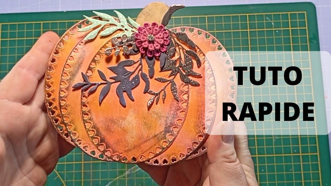 TUTO RAPIDE N°17 CITROUILLE  DIES 100% ACTION pads encre #scrapbooking #action #action #tuto