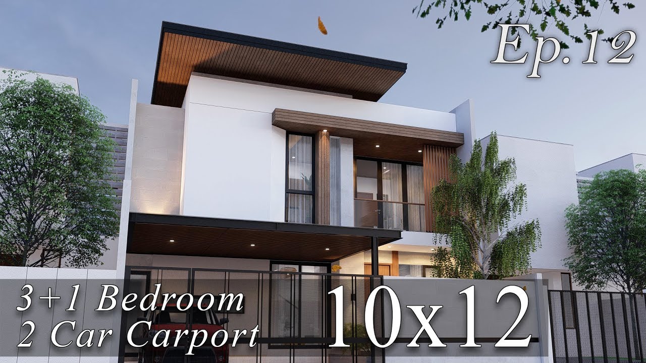Desain Rumah Kontemporer 2 Lantai Lahan 12m x 10m
