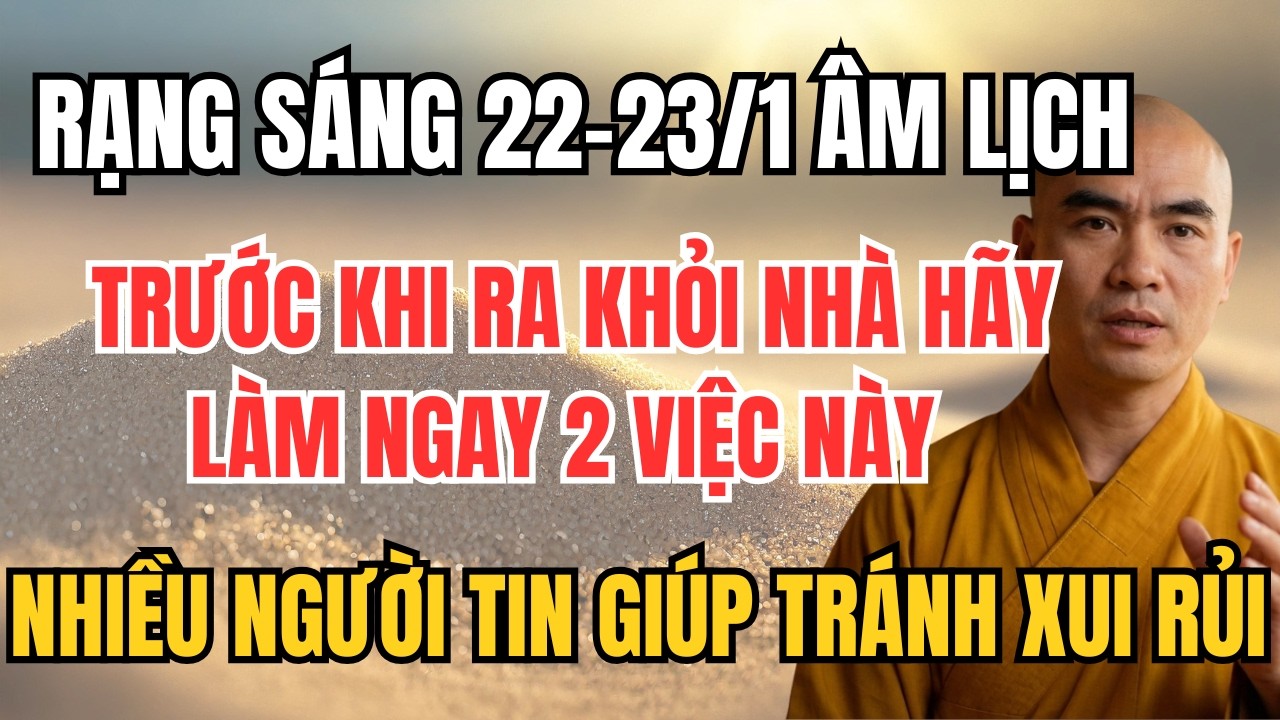 RẠNG SÁNG 22–23/1 ÂM LỊCH: TRƯỚC KHI RA KHỎI NHÀ HÃY LÀM NGAY 2 VIỆC NÀY,  GIÚP TRÁNH XUI RỦI