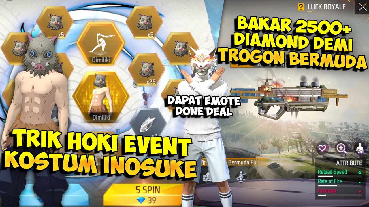 TRIK HOKI SPIN KOSTUM INOSUKE !! Lanjut Bakar Diamond Spin Trogon Bermuda + Spin Diamond Royale