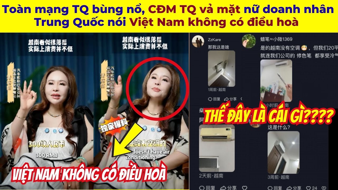 Toàn mạng TQ bùng nổ, CĐM TQ vả mặt nữ doanh nhân Trung Quốc nói Việt Nam không có điều hoà