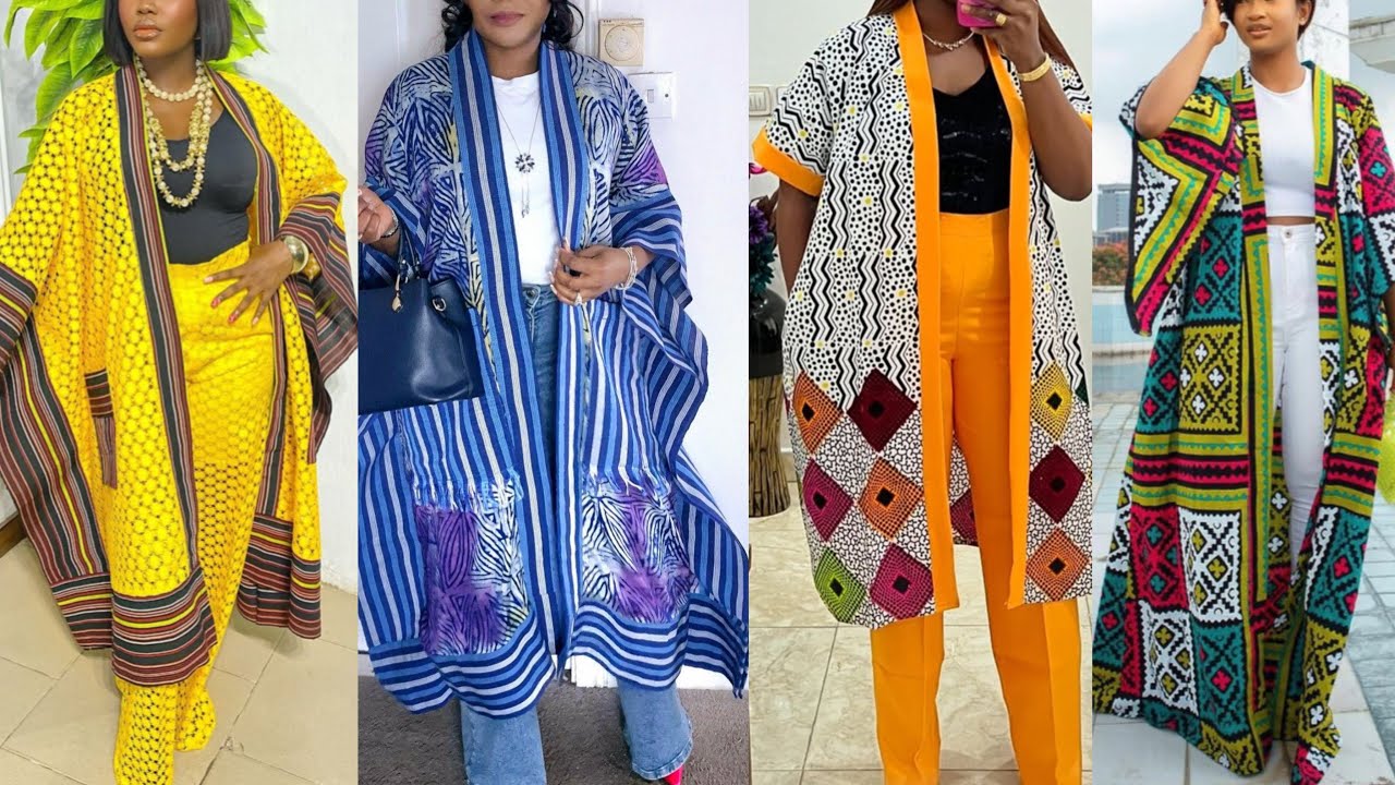 Ankara Two Piece Kimono Jacket & Trousers Styles for Women |Ankara Kimono Tops Style African Fashion