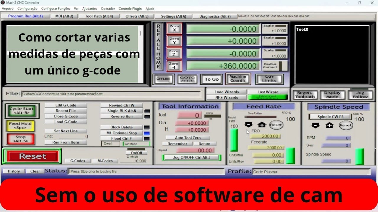 PROGRAMAÇÃO PARAMETRIZADA no mach3. exemplos para corte plasma cnc.