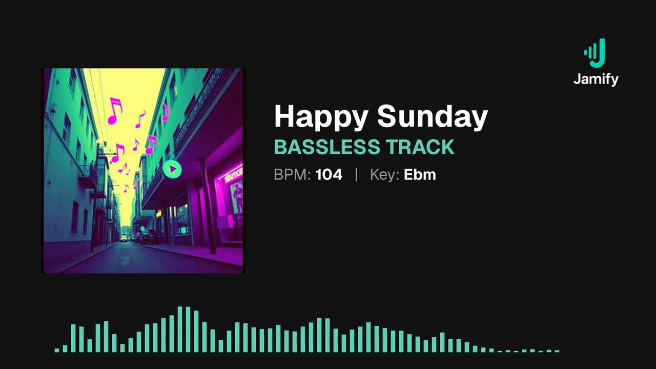 Happy Sunday - Smooth Funk Bassless Backing Track in Ebm
