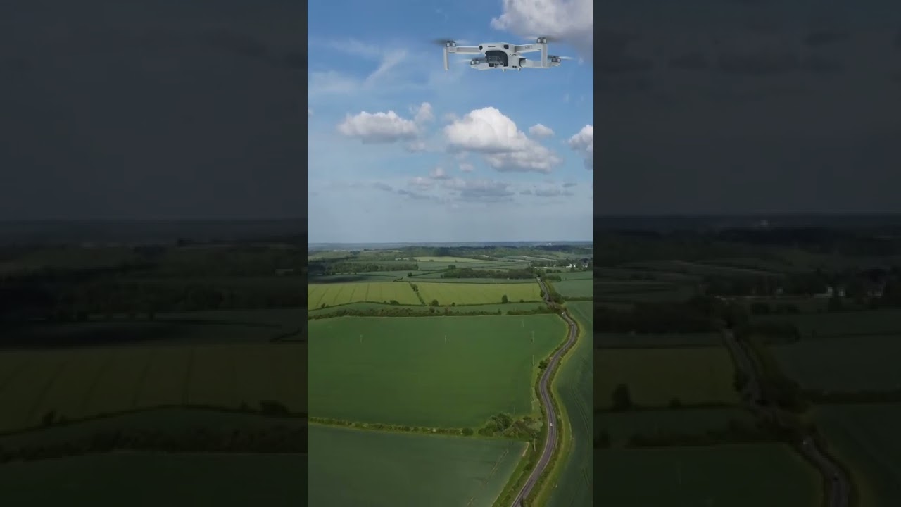DJi Mini 2 Drone's Flight Portrait video over Barton Hills Luton UK 