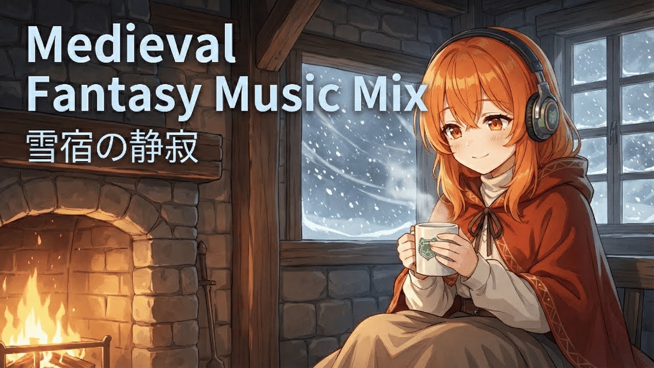 Medieval Fantasy Music Mix Vol.8 – Snowbound Inn Calm | 吹雪の外、暖炉の中（作業・睡眠）