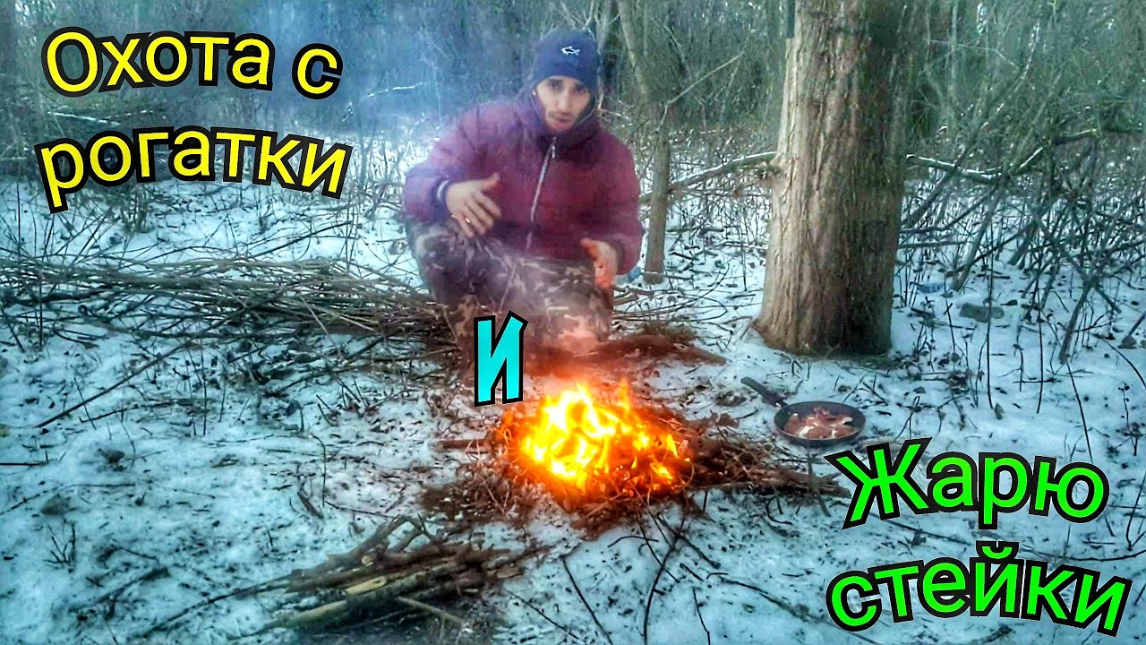 Охота с рогатки. Готовлю стейки. И Упустили Фазана !!