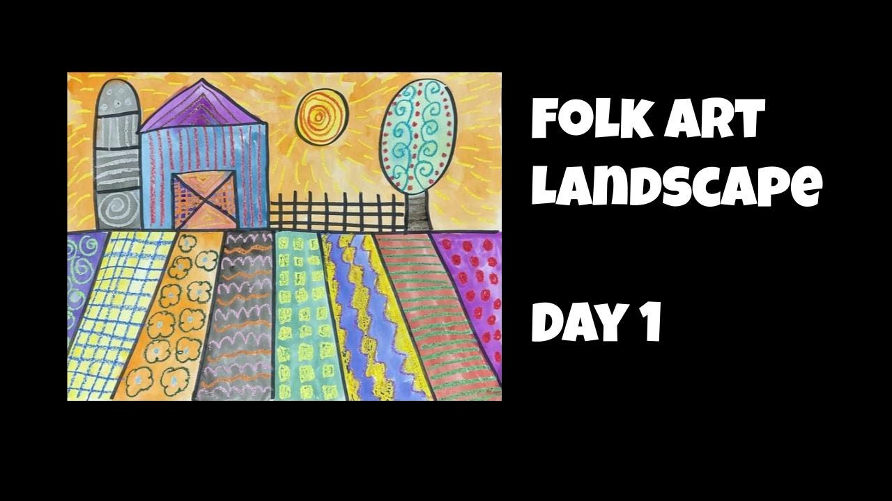 Folk Art Landscape Day 1