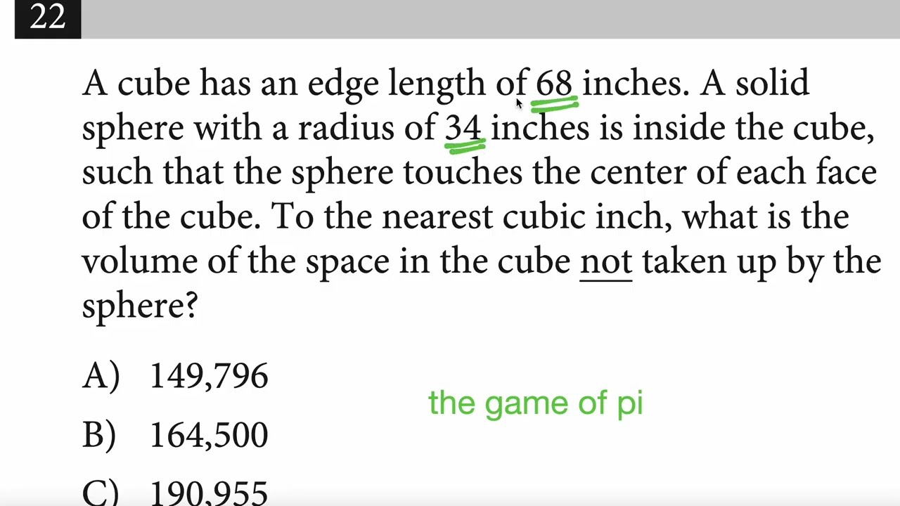 Percent Problems & 3D Geometry | SAT High-Value Questions. Q 21, 22 Bundle 8, Module 2