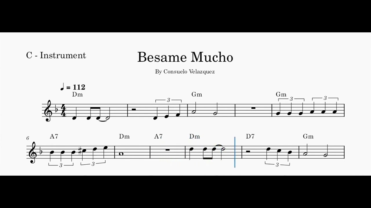 Besame Mucho - Sheet Music
