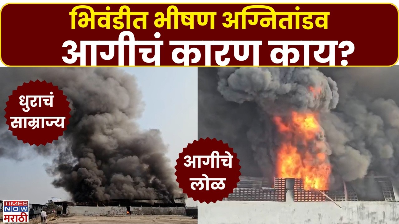 Bhiwandi Fire: भिवंडीत पत्त्यांच्या कारखान्यात भीषण आग, परिसरातील 7 दुकानं जळून खाक | Marathi News