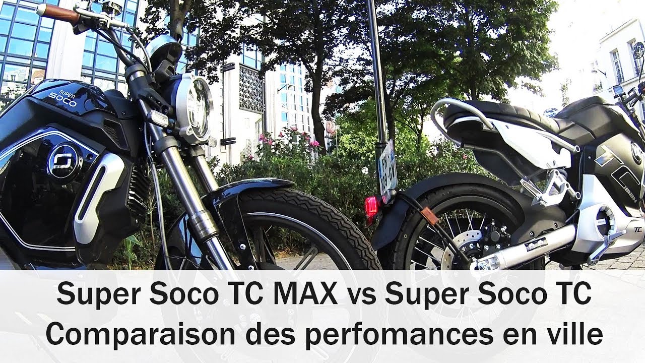 Super Soco TC MAX vs Super Soco TC : comparaison accélération, vitesse et freinage