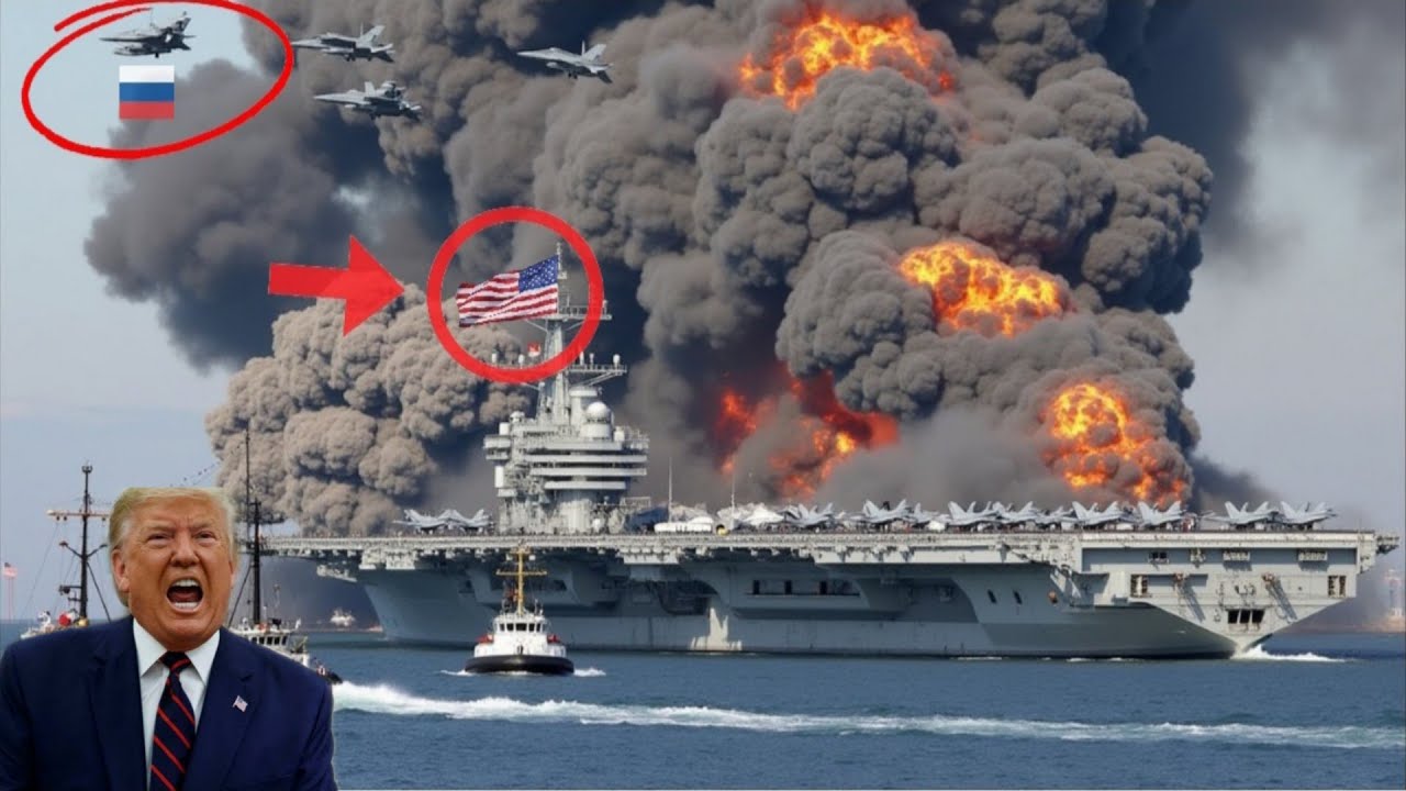 13 минут назад американский авианосец-монстр с 500 танками был уничтожен российским истребителем Сух