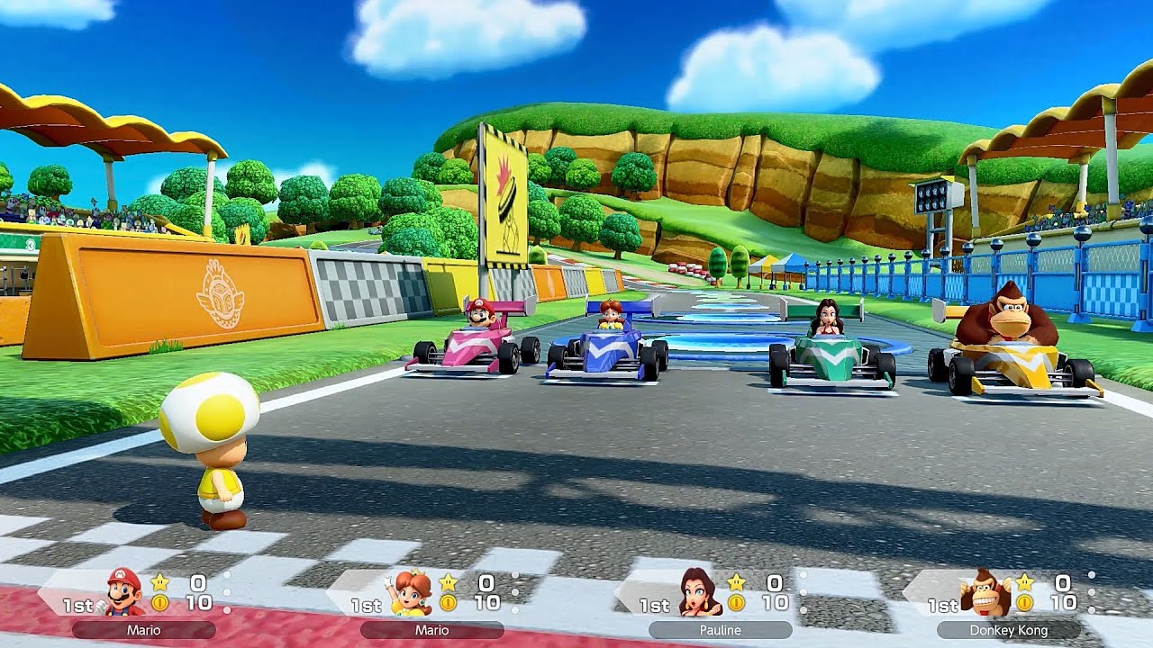 Super Mario Party Jamboree #296 Roll 'em Raceway Daisy vs Pauline vs Donkey Kong vs Mario