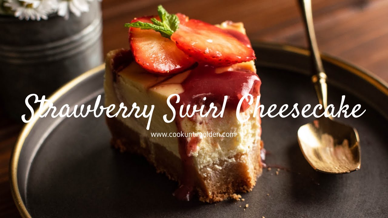 Homemade Strawberry Swirl Cheesecake Recipe