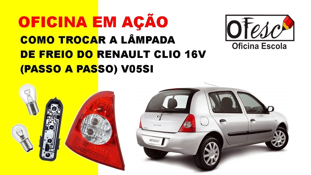 Como trocar a lâmpada de freio do Renault Clio 16V (passo a passo) V05SI