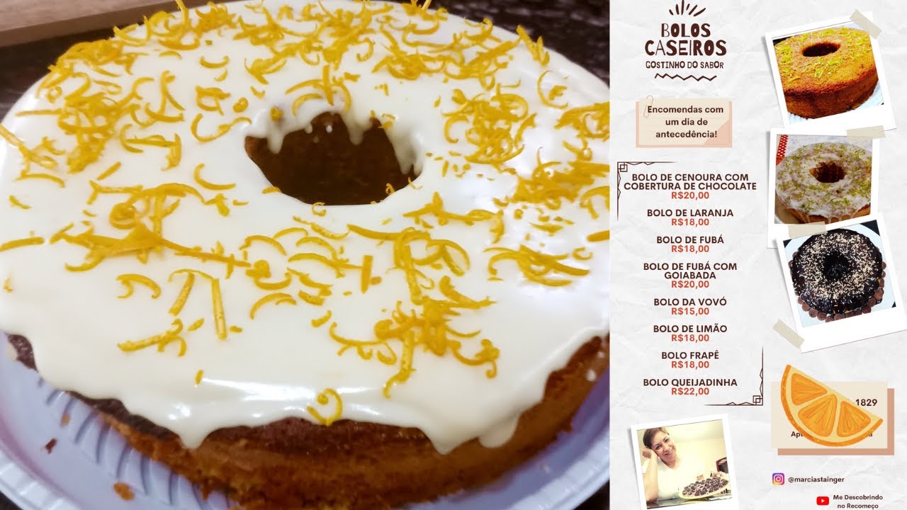 BOLO DE LARANJA COM COBERTURA DE LEITE NINHO