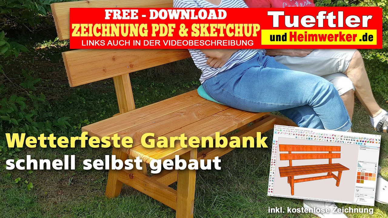 Holzbank selber bauen - Tutorial mit Zeichnung  - Tüftler DIY